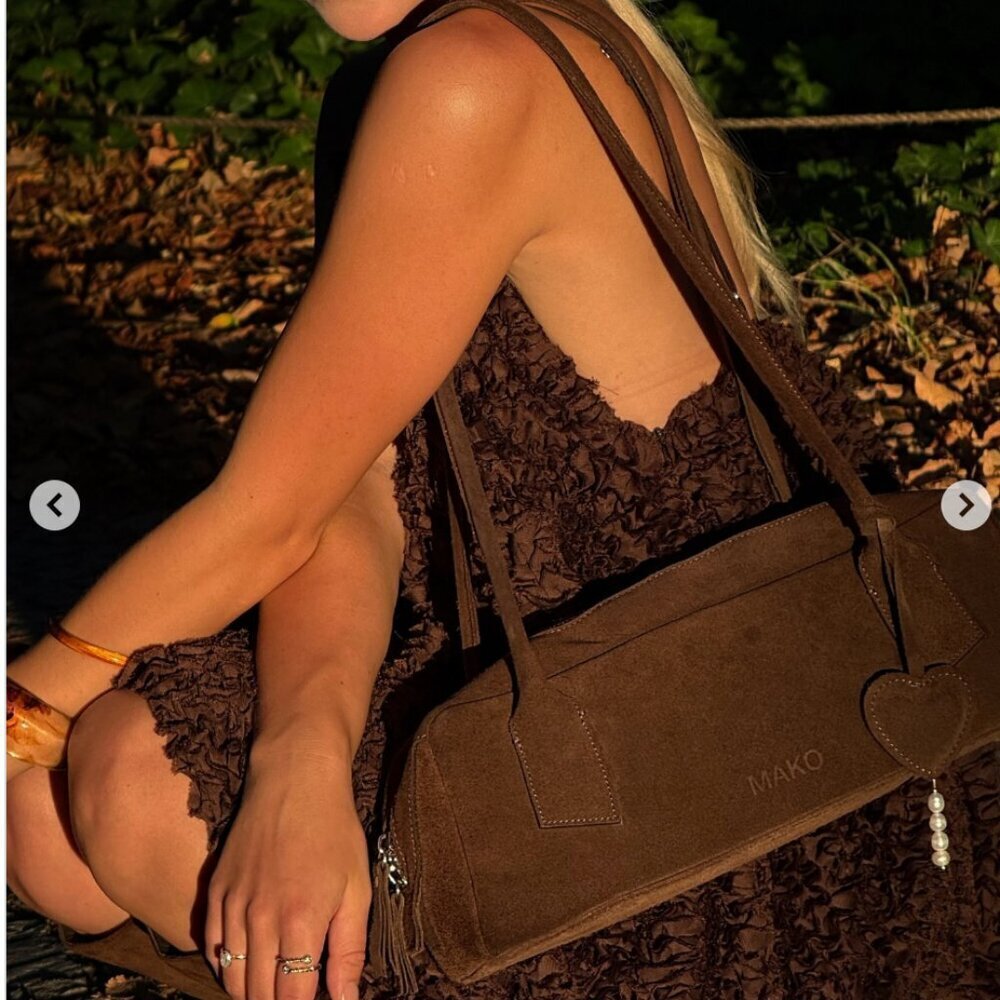 Zara Fluffy Voluminous Mini Dress NWT Chocolate Brown Size Large Blogger Fav - Picture 4 of 10